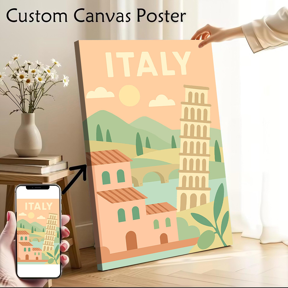Travel Accessories Italy - 이탈리아 여행 캔버스 벽 예술 포스터