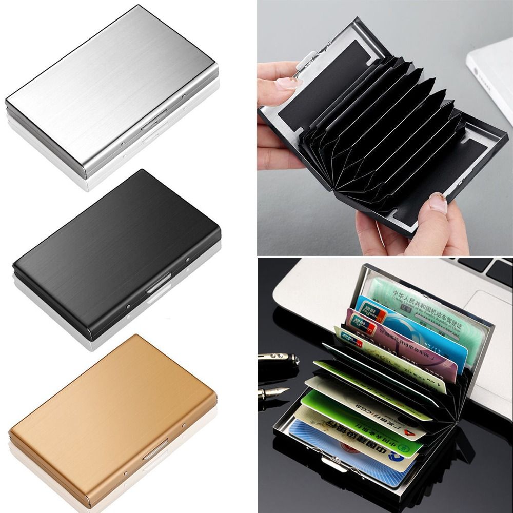 Travel Wallet Slim - 10슬롯 스테인리스 신용카드 홀더 남성 슬림