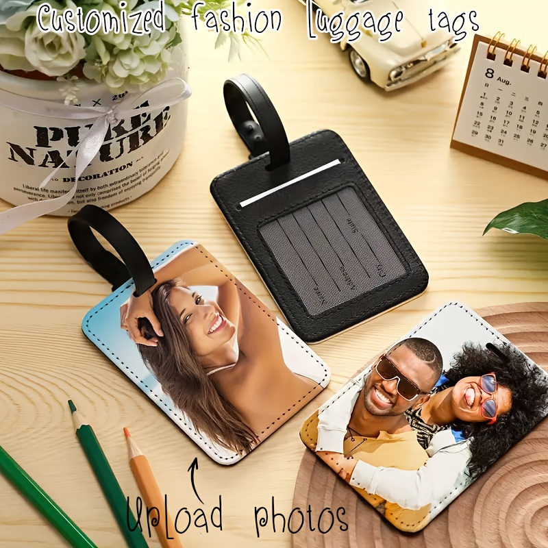 Travel Accessories Meaning - 맞춤형 사진 가죽 수하물 태그, 화려한