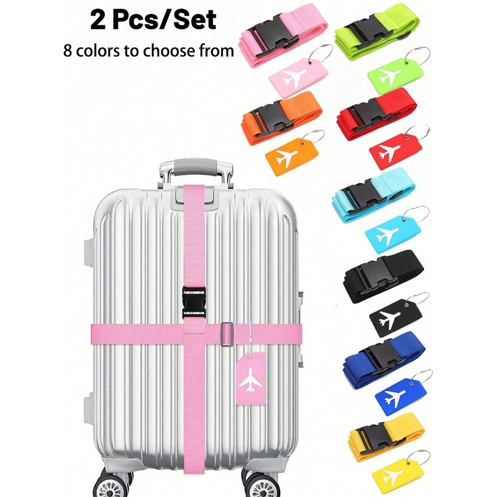 Luggage Strap Belt - 여행용 수하물 스트랩 세트와 수하물 태그