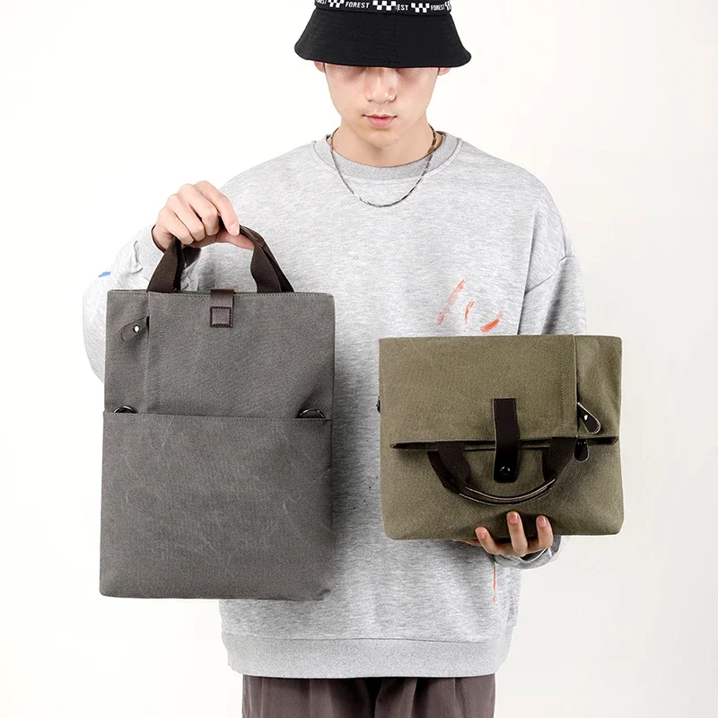 Travel Accessories Men - 남성 패션 캔버스 숄더백 비즈니스 여행