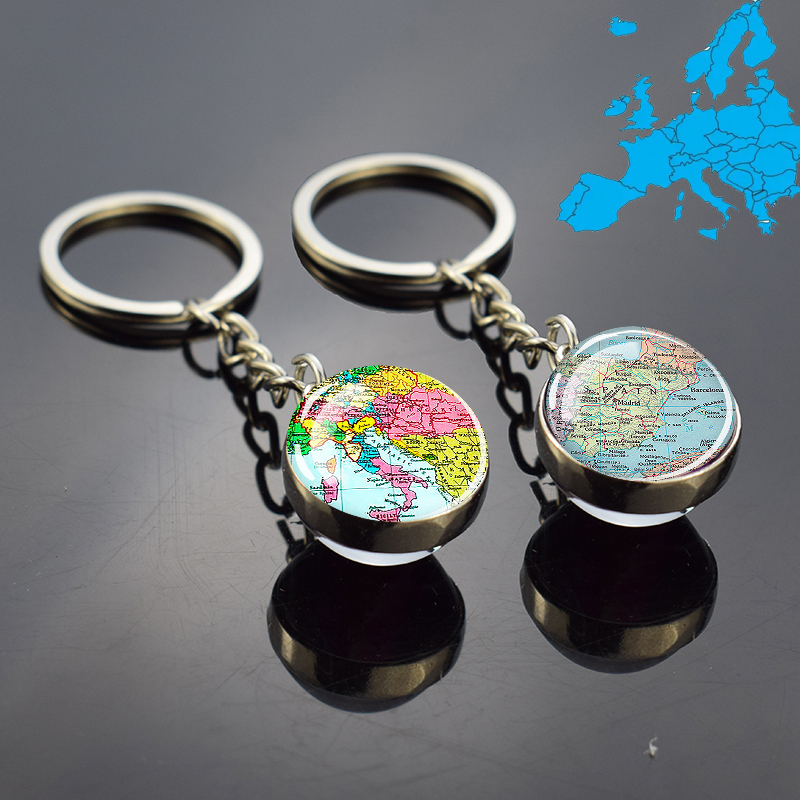 Travel Accessories Italy - 유럽 국가지도 키 체인, 프랑스 스페인