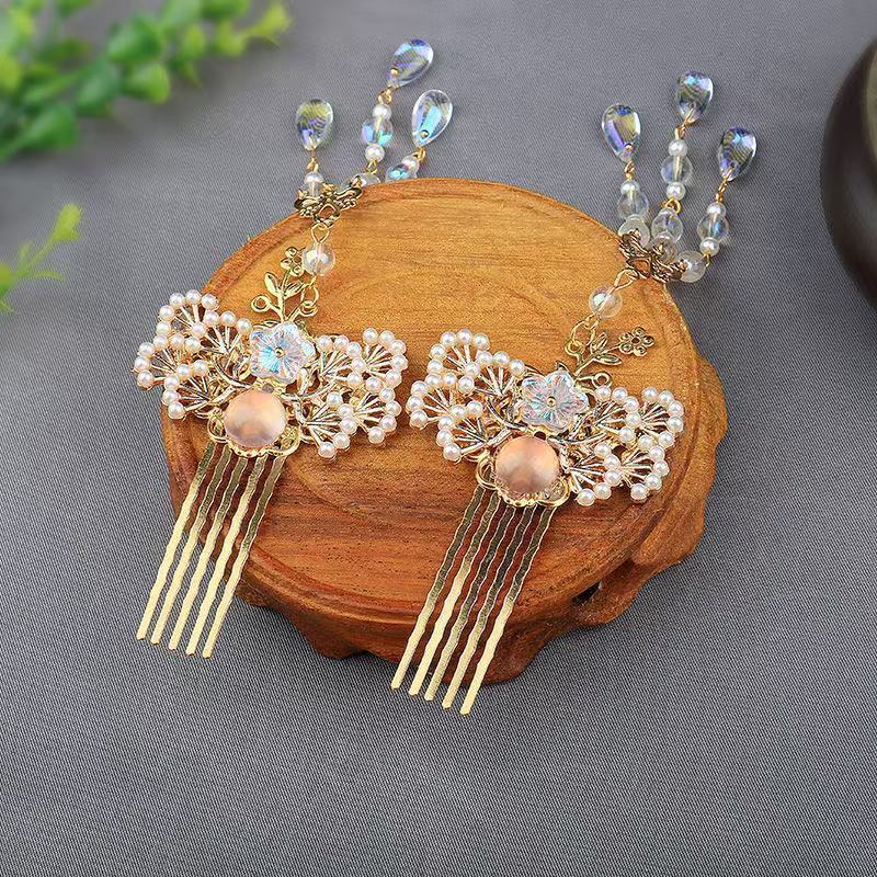 Travel Accessories For Women - 한푸 다용도 머리빗, 황금 머리핀, 태슬