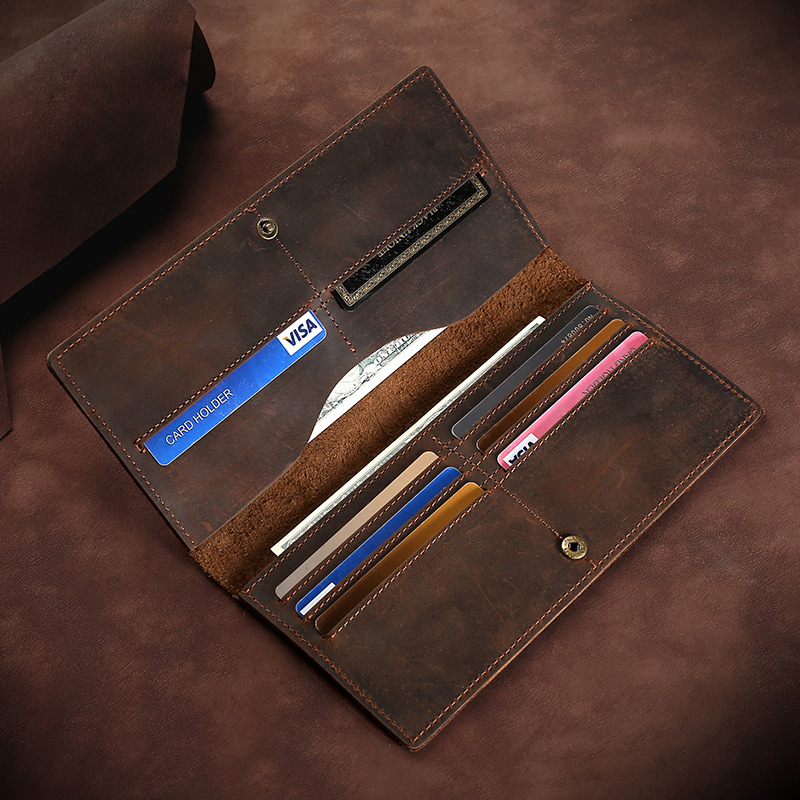 Travel Wallet Slim - 남성용 럭셔리 정품 가죽 슬림 지갑,