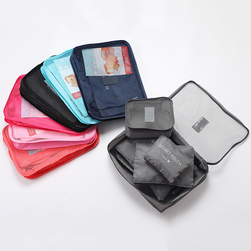 6 Pcs 여행 의류 보관 가방 세트 휴대용 수하물 주 - Travel Accessories Organiser 리뷰 및 가격