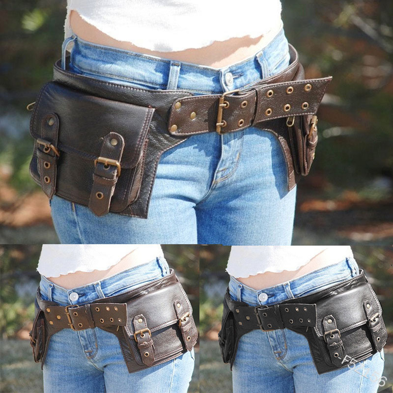 중세 Steampunk PU 가죽 유틸리티 벨트 허리  - Travel Accessories Pouch For Women 리뷰 및 가격