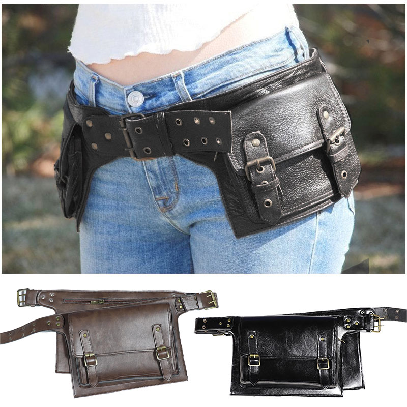 중세 Steampunk PU 가죽 유틸리티 벨트 허리  - Travel Accessories Pouch For Women 리뷰 및 가격