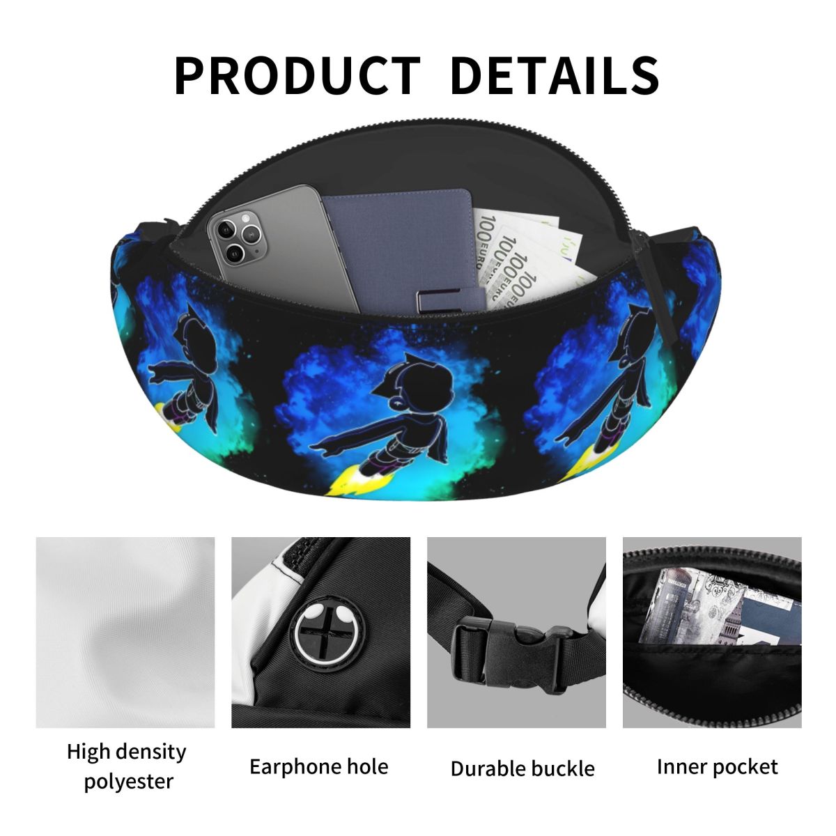 맞춤형 애니메이션 A-Astroed 소년 만화 패니팩  - Travel Accessories Pouch For Women 리뷰 및 가격