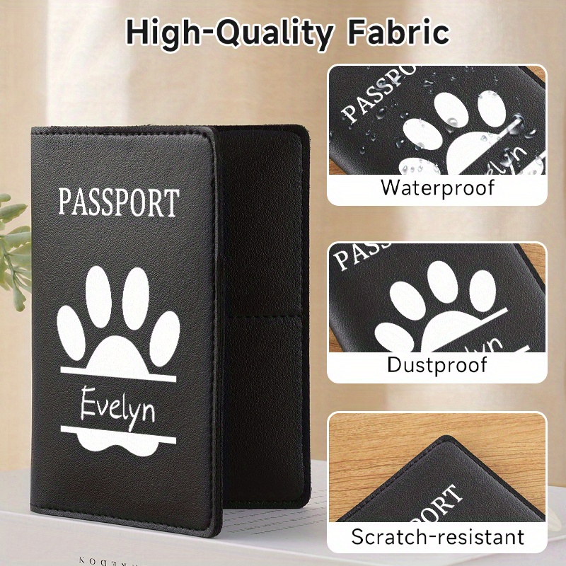 맞춤형 이름 강아지 발 패턴 클래식 스타일 여권 홀더, - Quality Travel Accessories 리뷰 및 가격