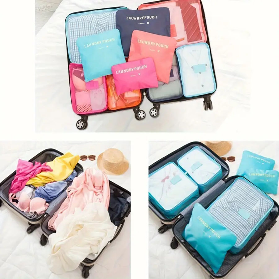 6pcs 여행 주최자 저장 가방 휴대용 여행 가방 주최 - Travel Accessories Organiser 리뷰 및 가격