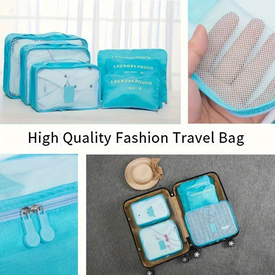 6pcs 여행 주최자 저장 가방 휴대용 여행 가방 주최 - Travel Accessories Organiser 리뷰 및 가격