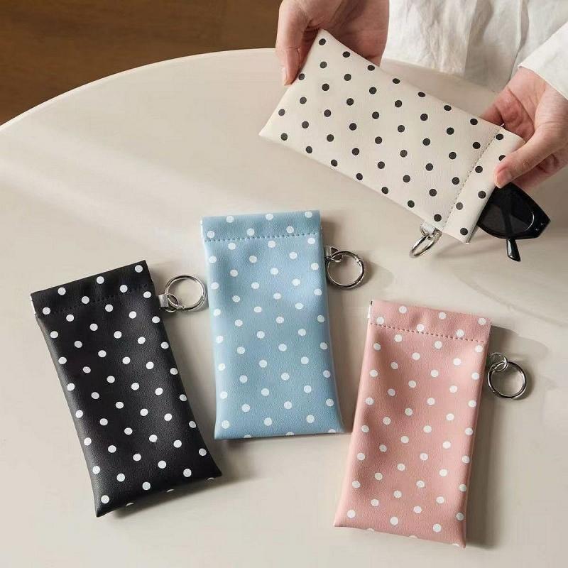 폴카 도트 안경 파우치(키체인 포함) 휴대용 스크래치  - Travel Accessories Pouch For Women 리뷰 및 가격