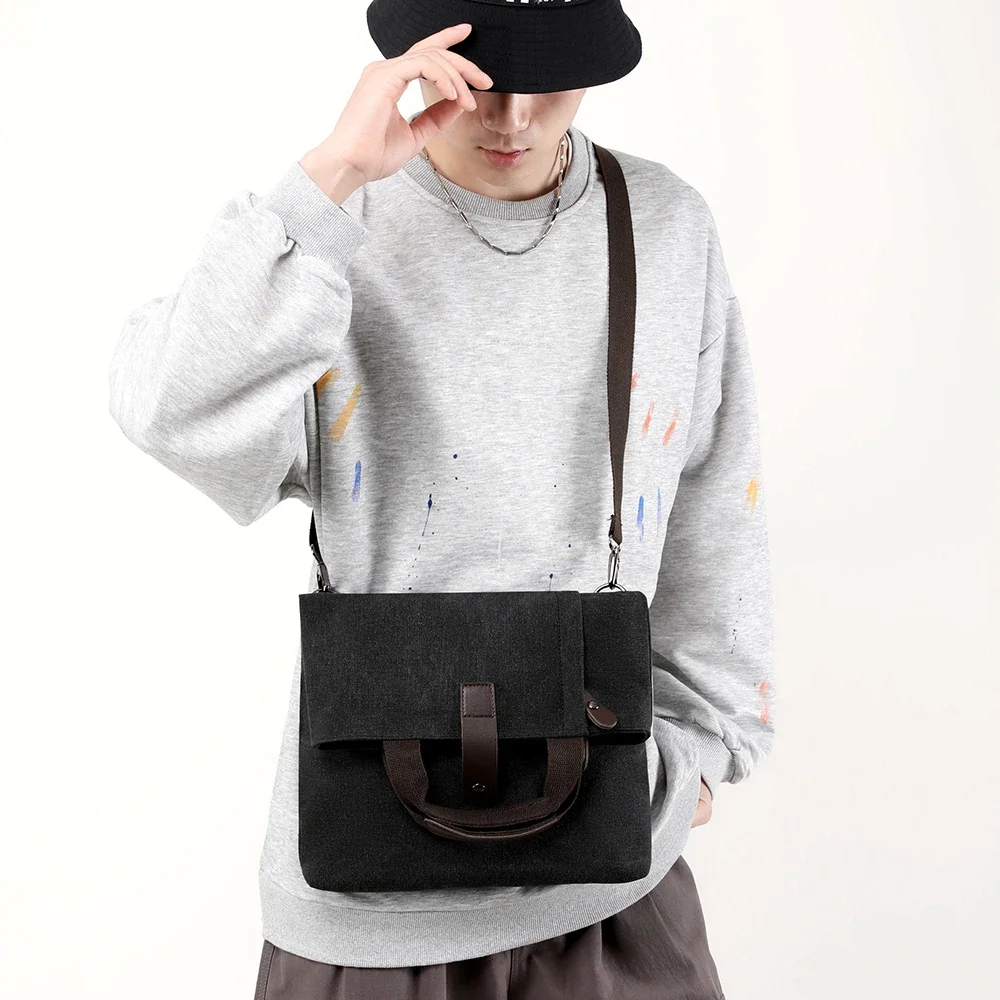 남성 패션 캔버스 숄더백 비즈니스 여행 크로스백 남성용 - Travel Accessories Men 리뷰 및 가격