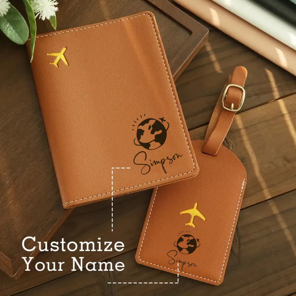 맞춤 이름이 새겨진 여권 커버 & 수하물 태그 세트,  - Travel Accessories Meaning 리뷰 및 가격