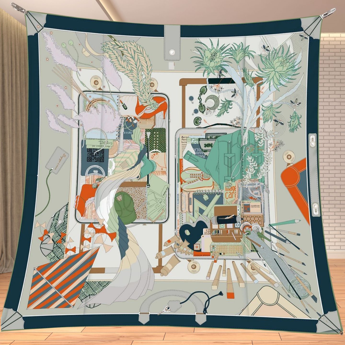 90cm 트윌 실크 느낌의 사각 스카프, 말 여행 판타 - Travel Accessories For Women 리뷰 및 가격