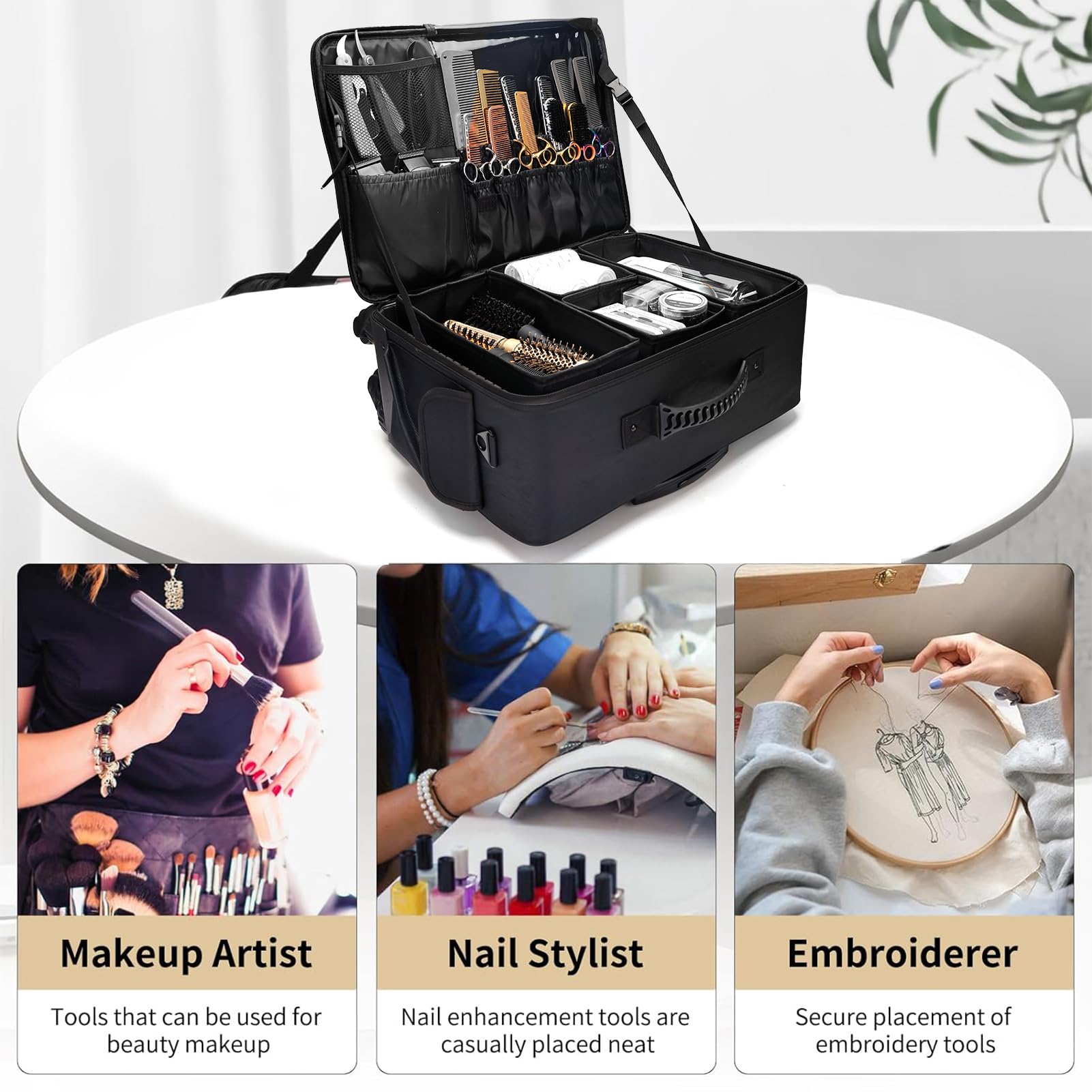 살롱 롤링 메이크업 케이스, 바퀴 달린 기차 여행 케이 - Travel Accessories In Train 리뷰 및 가격