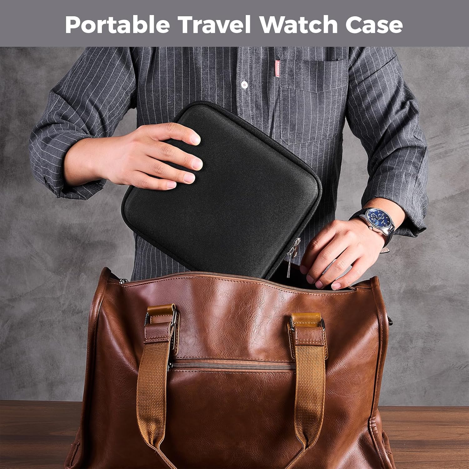 여행용 시계 팔찌 보관 케이스 6 슬롯 하드 쉘 지퍼가 - Travel Accessories Gifts For Men 리뷰 및 가격