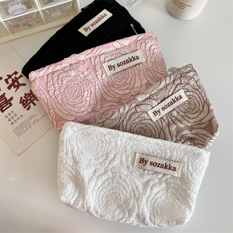프랑스 양각 꽃 여행 화장품 보관 가방 지갑, 귀여운  - Travel Accessories Pouch For Women 리뷰 및 가격