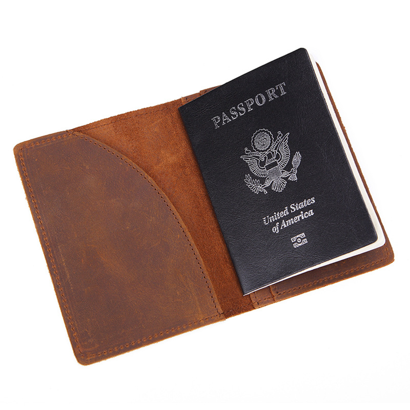 천연 가죽 크레이지 호스 여권 커버 남성용 지갑, ID - Travel Wallet Slim 리뷰 및 가격