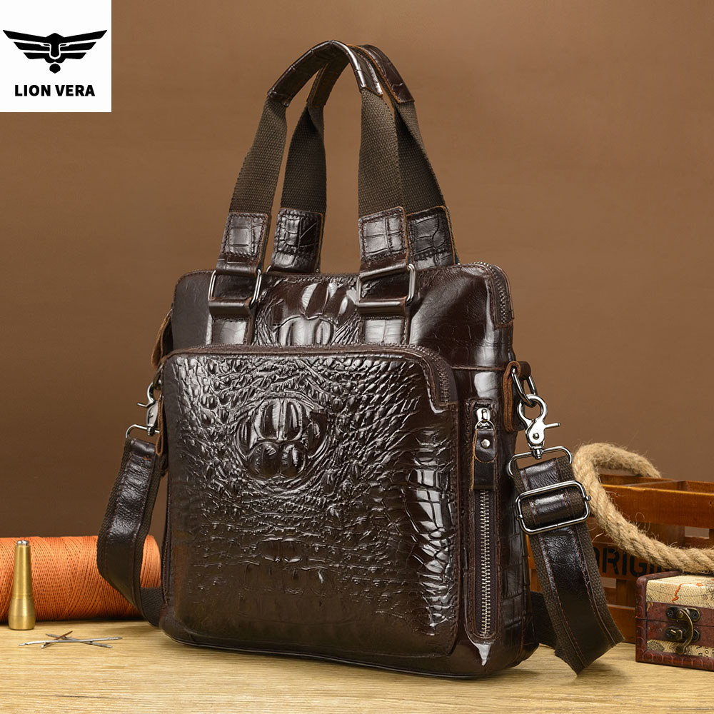 LION VERA 남성용 정품 가죽 가방 레트로 휴대용 - Travel Accessories Men 리뷰 및 가격