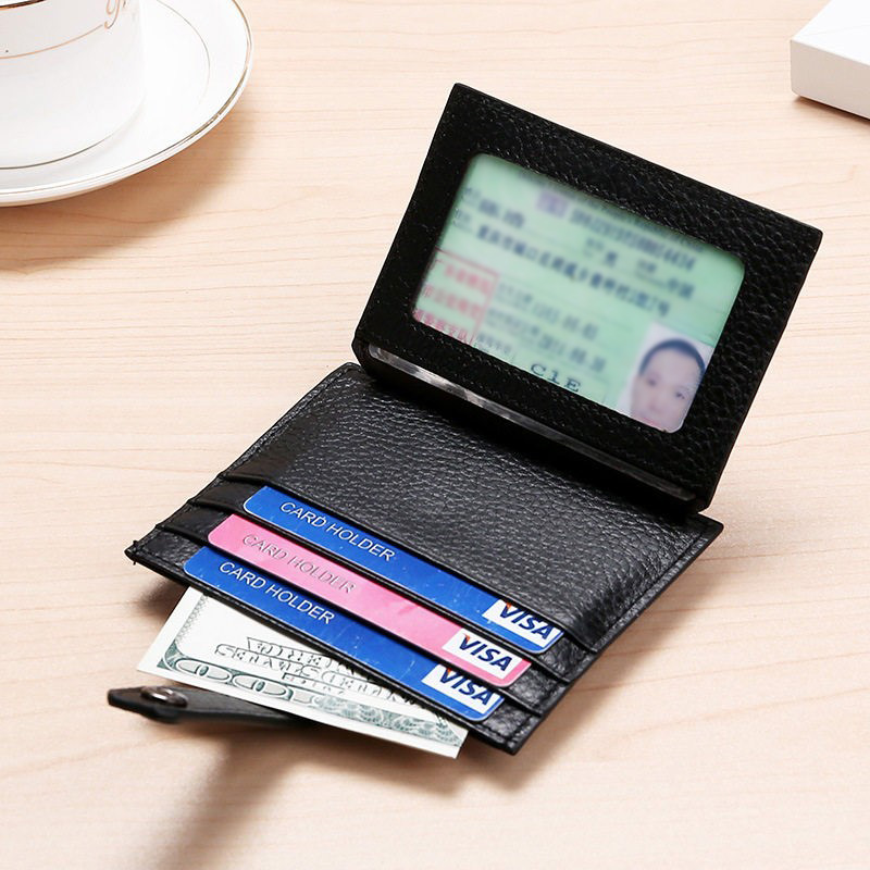 BUYLEMO 페블드 가죽 스냅 이중 카드 홀더, 투명 - Travel Wallet Slim 리뷰 및 가격