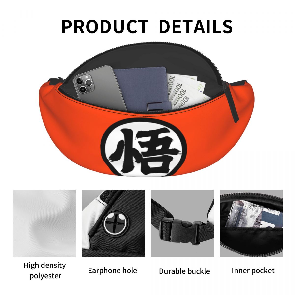 커스텀 노벨티 G-고쿠스 만화 캐릭터 패니팩 남녀공용  - Travel Accessories Pouch For Women 리뷰 및 가격