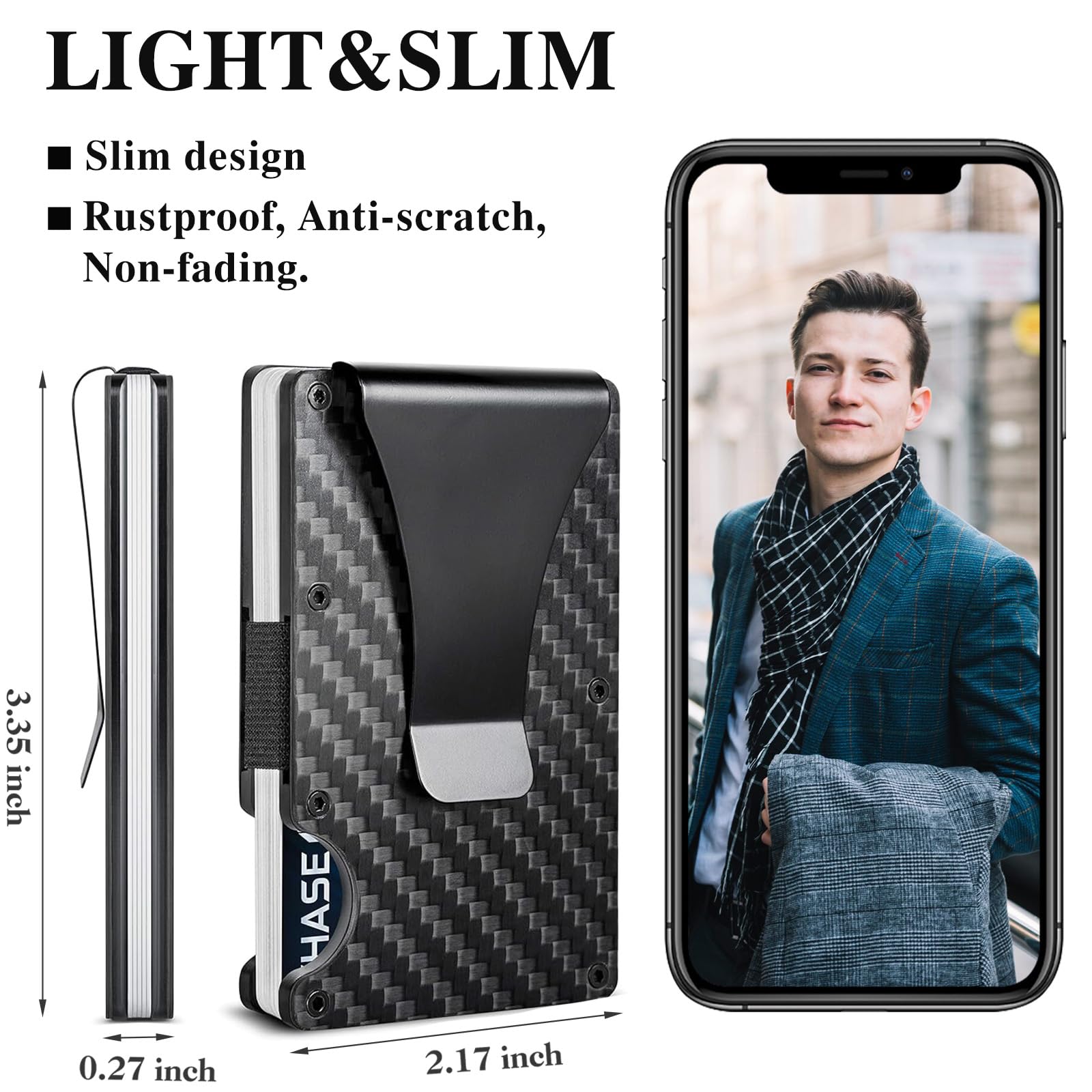 탄소 섬유 지갑, 금속 머니 클립 지갑, 남성용 미니멀 - Travel Wallet Slim 리뷰 및 가격