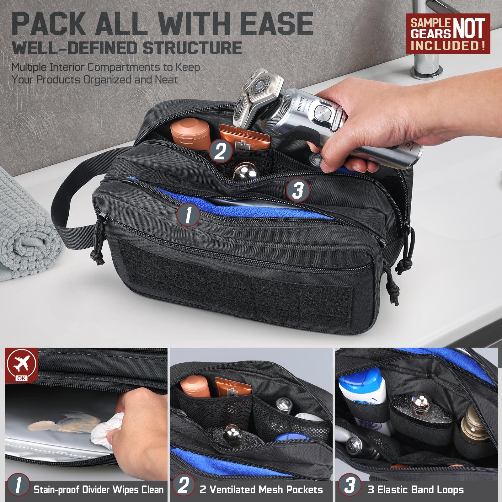 남성용 전술 세면도구 가방, 여행 위생 가방, 군용 장 - Travel Accessories Kit Bag 리뷰 및 가격