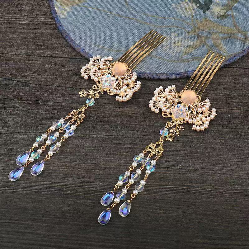 한푸 다용도 머리빗, 황금 머리핀, 태슬 머리장식, 궁 - Travel Accessories For Women 리뷰 및 가격