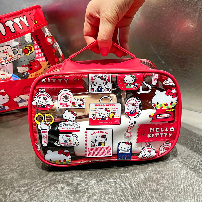 귀여운 키티 PVC 화장품 가방 방수 대용량 휴대용 보 - Travel Accessories Organiser 리뷰 및 가격