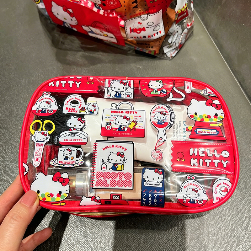 귀여운 키티 PVC 화장품 가방 방수 대용량 휴대용 보 - Travel Accessories Organiser 리뷰 및 가격
