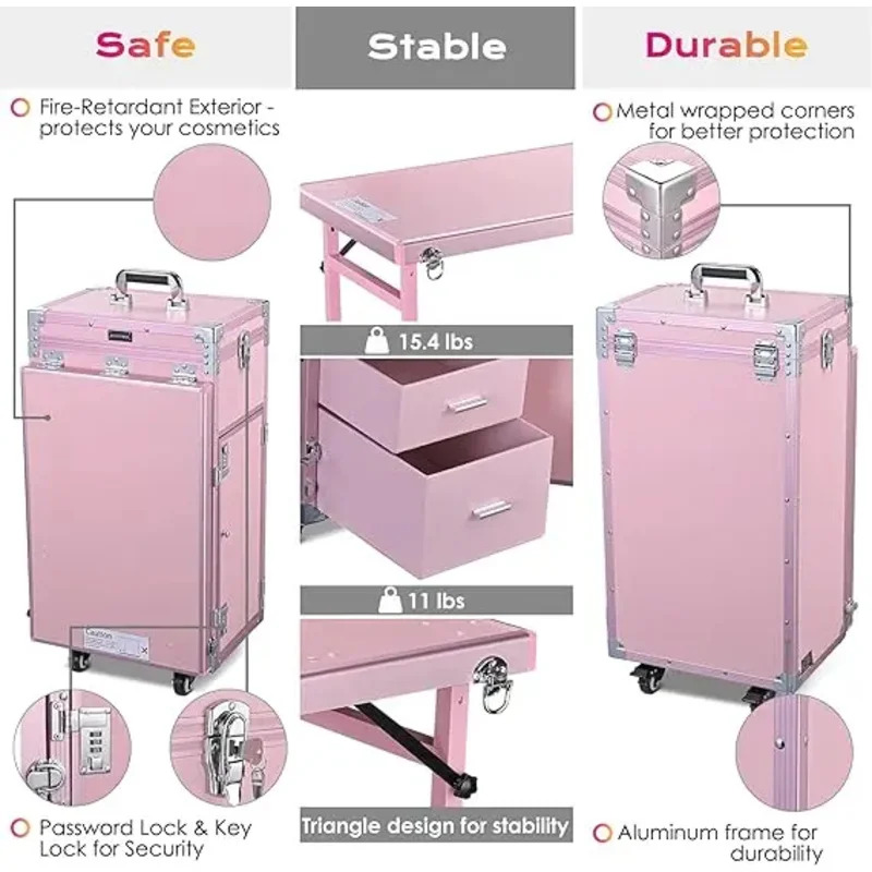 롤링 매니큐어 테이블 접이식 네일 테이블 메이크업 트레 - Travel Accessories In Train 리뷰 및 가격