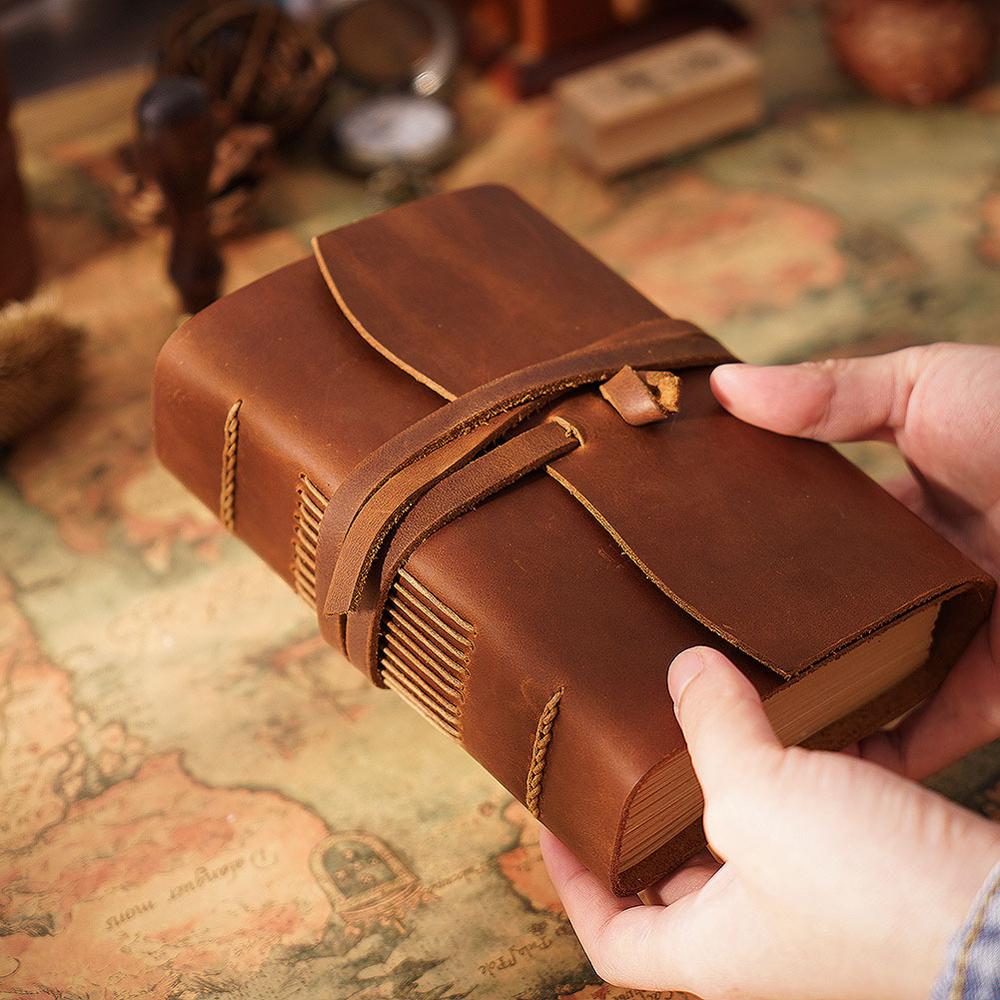 수제 가죽 노트 브라운 저널 두꺼운 여행 일기 빈 크래 - Travel Journal Accessories 리뷰 및 가격